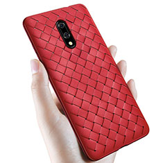 Custodia Silicone Morbida In Pelle Cover S01 per OnePlus 7 Rosso