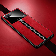 Custodia Silicone Morbida In Pelle Cover S01 per Oppo A12e Rosso