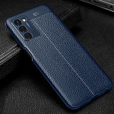 Custodia Silicone Morbida In Pelle Cover S01 per Oppo A55 5G Blu