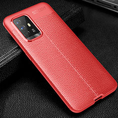 Custodia Silicone Morbida In Pelle Cover S01 per Oppo F19 Pro+ Plus 5G Rosso