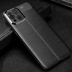 Custodia Silicone Morbida In Pelle Cover S01 per Oppo Find X3 Pro 5G Nero