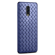 Custodia Silicone Morbida In Pelle Cover S01 per Oppo K3 Blu