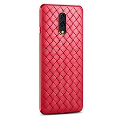 Custodia Silicone Morbida In Pelle Cover S01 per Oppo Realme X Rosso