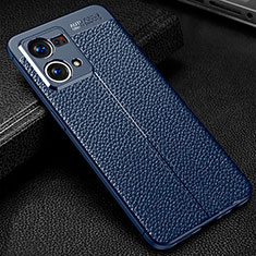 Custodia Silicone Morbida In Pelle Cover S01 per Oppo Reno7 4G Blu