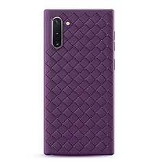 Custodia Silicone Morbida In Pelle Cover S01 per Samsung Galaxy Note 10 5G Viola