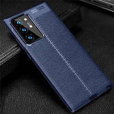 Custodia Silicone Morbida In Pelle Cover S01 per Samsung Galaxy Note 20 Ultra 5G Blu