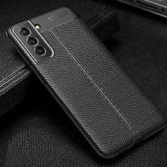 Custodia Silicone Morbida In Pelle Cover S01 per Samsung Galaxy S22 Plus 5G Nero