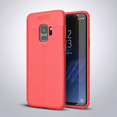 Custodia Silicone Morbida In Pelle Cover S01 per Samsung Galaxy S9 Rosso