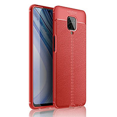 Custodia Silicone Morbida In Pelle Cover S01 per Xiaomi Redmi Note 9 Pro Rosso