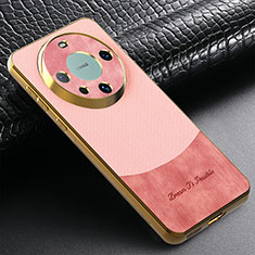 Custodia Silicone Morbida In Pelle Cover S01D per Huawei Mate 60 Pro Oro Rosa