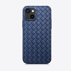 Custodia Silicone Morbida In Pelle Cover S02 per Apple iPhone 13 Blu