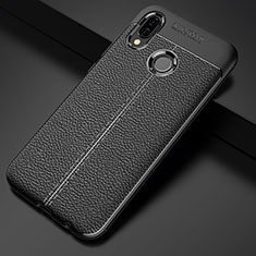 Custodia Silicone Morbida In Pelle Cover S02 per Huawei Nova 3e Nero