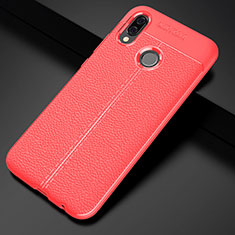 Custodia Silicone Morbida In Pelle Cover S02 per Huawei Nova 3e Rosso