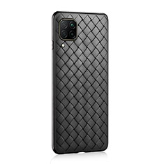 Custodia Silicone Morbida In Pelle Cover S02 per Huawei P40 Lite Nero