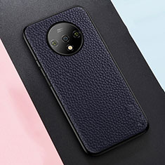 Custodia Silicone Morbida In Pelle Cover S02 per OnePlus 7T Blu