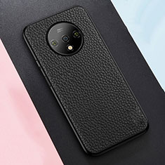 Custodia Silicone Morbida In Pelle Cover S02 per OnePlus 7T Nero