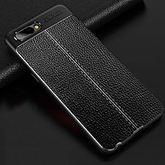 Custodia Silicone Morbida In Pelle Cover S02 per Oppo A12e Nero