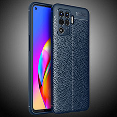 Custodia Silicone Morbida In Pelle Cover S02 per Oppo A94 4G Blu