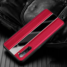 Custodia Silicone Morbida In Pelle Cover S02 per Oppo Find X2 Lite Rosso