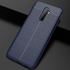 Custodia Silicone Morbida In Pelle Cover S02 per Oppo Reno Ace Blu