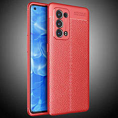 Custodia Silicone Morbida In Pelle Cover S02 per Oppo Reno6 Pro+ Plus 5G Rosso