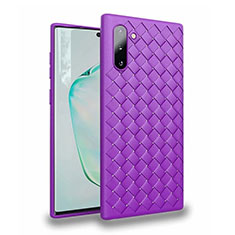 Custodia Silicone Morbida In Pelle Cover S02 per Samsung Galaxy Note 10 5G Viola