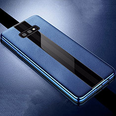 Custodia Silicone Morbida In Pelle Cover S02 per Samsung Galaxy S10e Blu