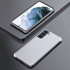 Custodia Silicone Morbida In Pelle Cover S02 per Samsung Galaxy S21 5G Bianco