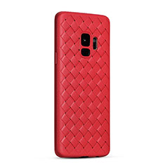 Custodia Silicone Morbida In Pelle Cover S02 per Samsung Galaxy S9 Rosso