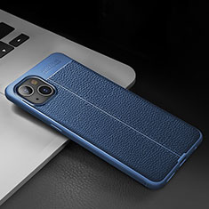 Custodia Silicone Morbida In Pelle Cover S03 per Apple iPhone 13 Blu