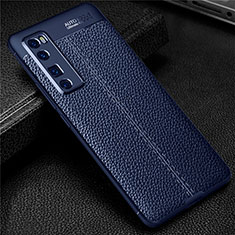 Custodia Silicone Morbida In Pelle Cover S03 per Huawei Nova 7 Pro 5G Blu