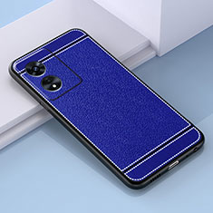 Custodia Silicone Morbida In Pelle Cover S03 per Oppo A78 5G Blu