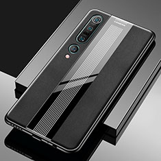 Custodia Silicone Morbida In Pelle Cover S03 per Xiaomi Mi 10 Pro Nero