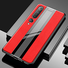 Custodia Silicone Morbida In Pelle Cover S03 per Xiaomi Mi 10 Rosso