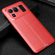 Custodia Silicone Morbida In Pelle Cover S03 per Xiaomi Mi 11 Ultra 5G Rosso