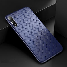 Custodia Silicone Morbida In Pelle Cover S04 per Huawei Honor 9X Blu