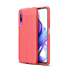 Custodia Silicone Morbida In Pelle Cover S04 per Huawei Honor 9X Pro Rosso