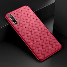 Custodia Silicone Morbida In Pelle Cover S04 per Huawei Honor 9X Rosso