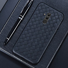 Custodia Silicone Morbida In Pelle Cover S04 per Huawei Mate 20 Lite Nero