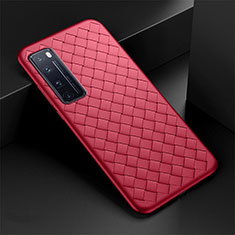 Custodia Silicone Morbida In Pelle Cover S04 per Huawei Nova 7 Pro 5G Rosso