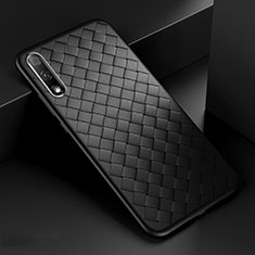 Custodia Silicone Morbida In Pelle Cover S04 per Huawei Y9 Prime (2019) Nero