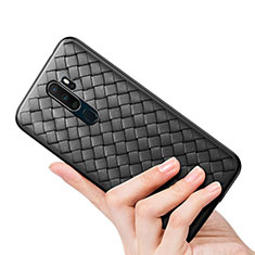 Custodia Silicone Morbida In Pelle Cover S04 per Oppo A11X Nero