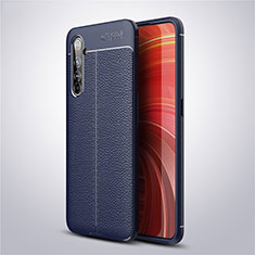 Custodia Silicone Morbida In Pelle Cover S04 per Realme X50 Pro 5G Blu