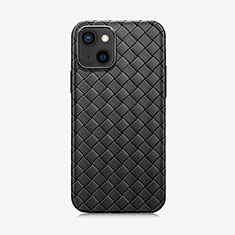 Custodia Silicone Morbida In Pelle Cover S06 per Apple iPhone 13 Mini Nero