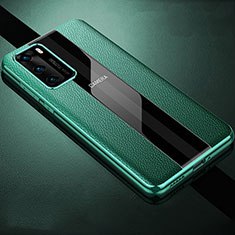 Custodia Silicone Morbida In Pelle Cover S06 per Huawei P40 Verde