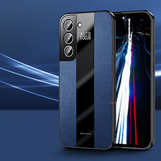 Custodia Silicone Morbida In Pelle Cover S07 per Samsung Galaxy S21 5G Blu