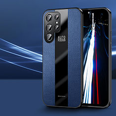 Custodia Silicone Morbida In Pelle Cover S07 per Samsung Galaxy S21 Ultra 5G Blu