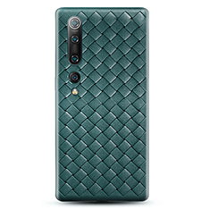 Custodia Silicone Morbida In Pelle Cover S07 per Xiaomi Mi 10 Verde