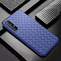 Custodia Silicone Morbida In Pelle Cover S08 per Oppo Reno3 Pro Blu