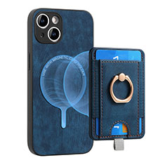 Custodia Silicone Morbida In Pelle Cover SD1 per Apple iPhone 14 Blu